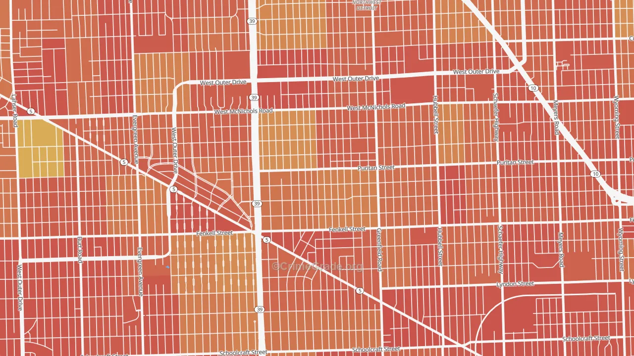 Crary-St Marys, Detroit, MI Map of Robbery Rates