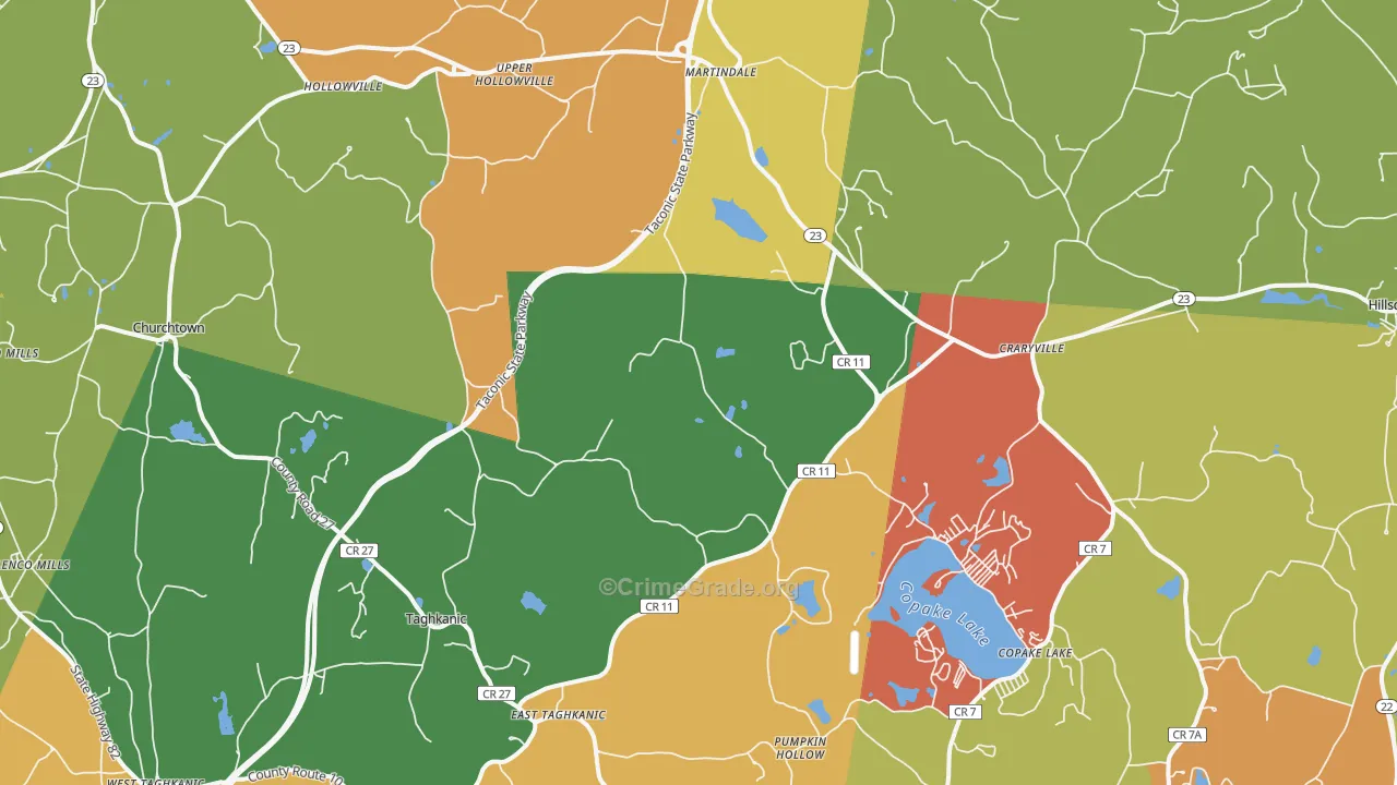 Craryville, NY Map of Robbery Rates