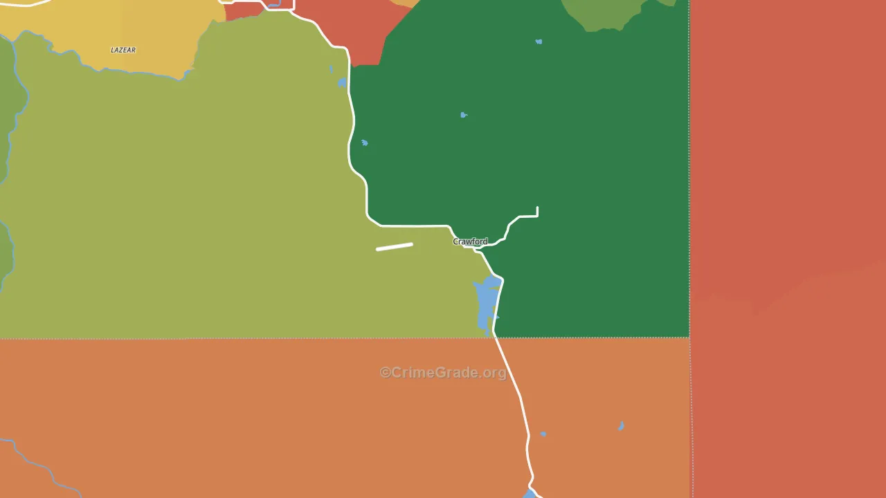 Crawford, CO Map of Robbery Rates