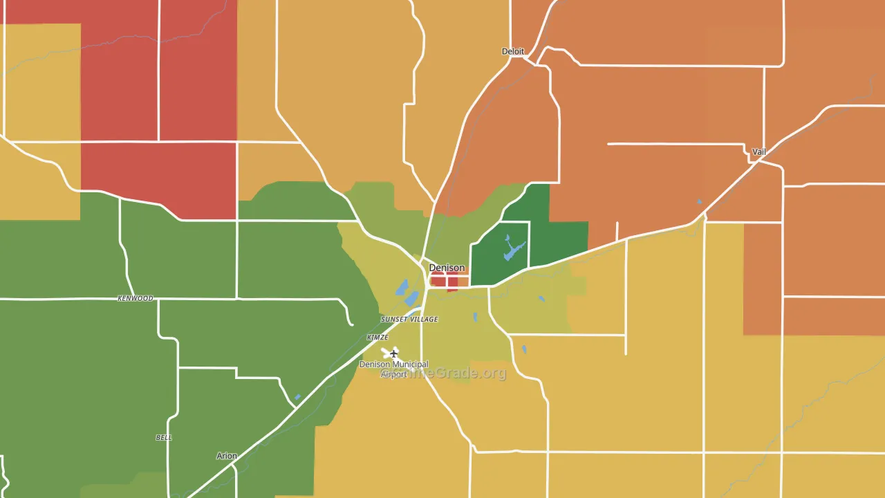 Crawford County, IA Map of Robbery Rates