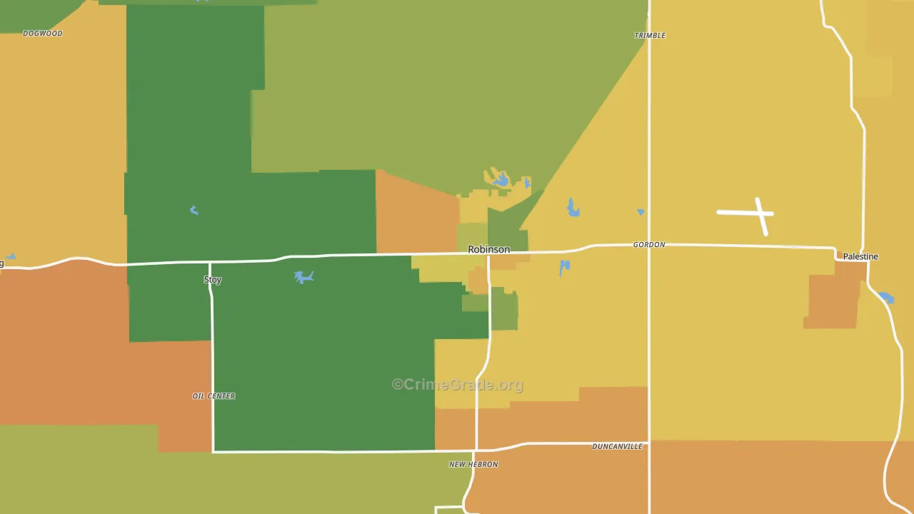 Crawford County, IL Map of Robbery Rates