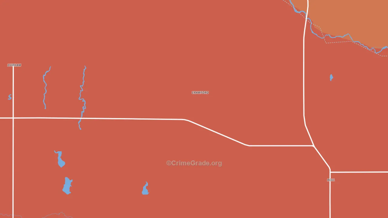 Crawford, OK Map of Robbery Rates