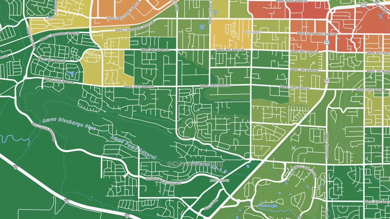 Creekstone, Kennewick, WA Map of Robbery Rates