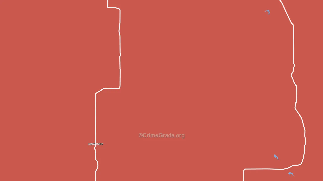 Creighton, SD Map of Robbery Rates