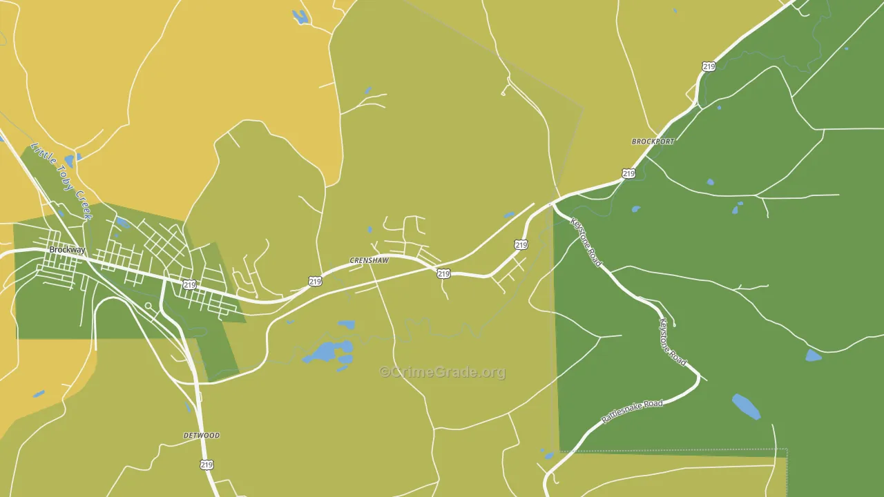 Crenshaw, PA Map of Robbery Rates