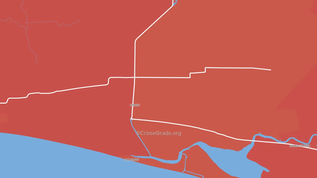 Creole, LA Map of Robbery Rates