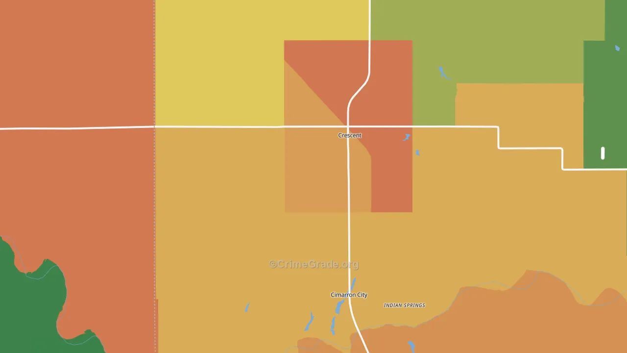 Crescent, OK Map of Robbery Rates