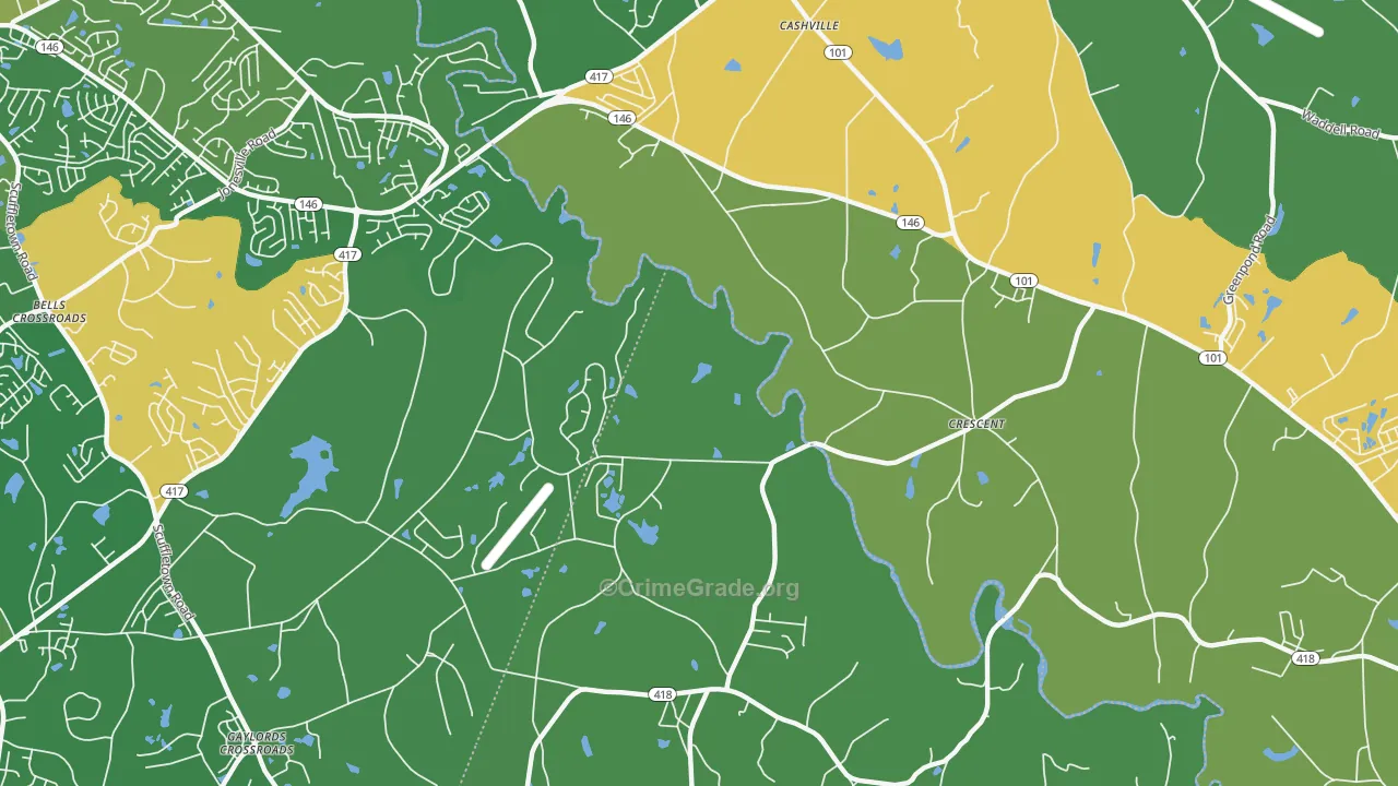Crescent, SC Map of Robbery Rates