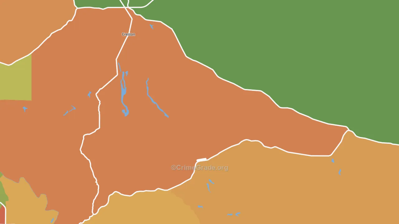 Creston, CA Map of Robbery Rates