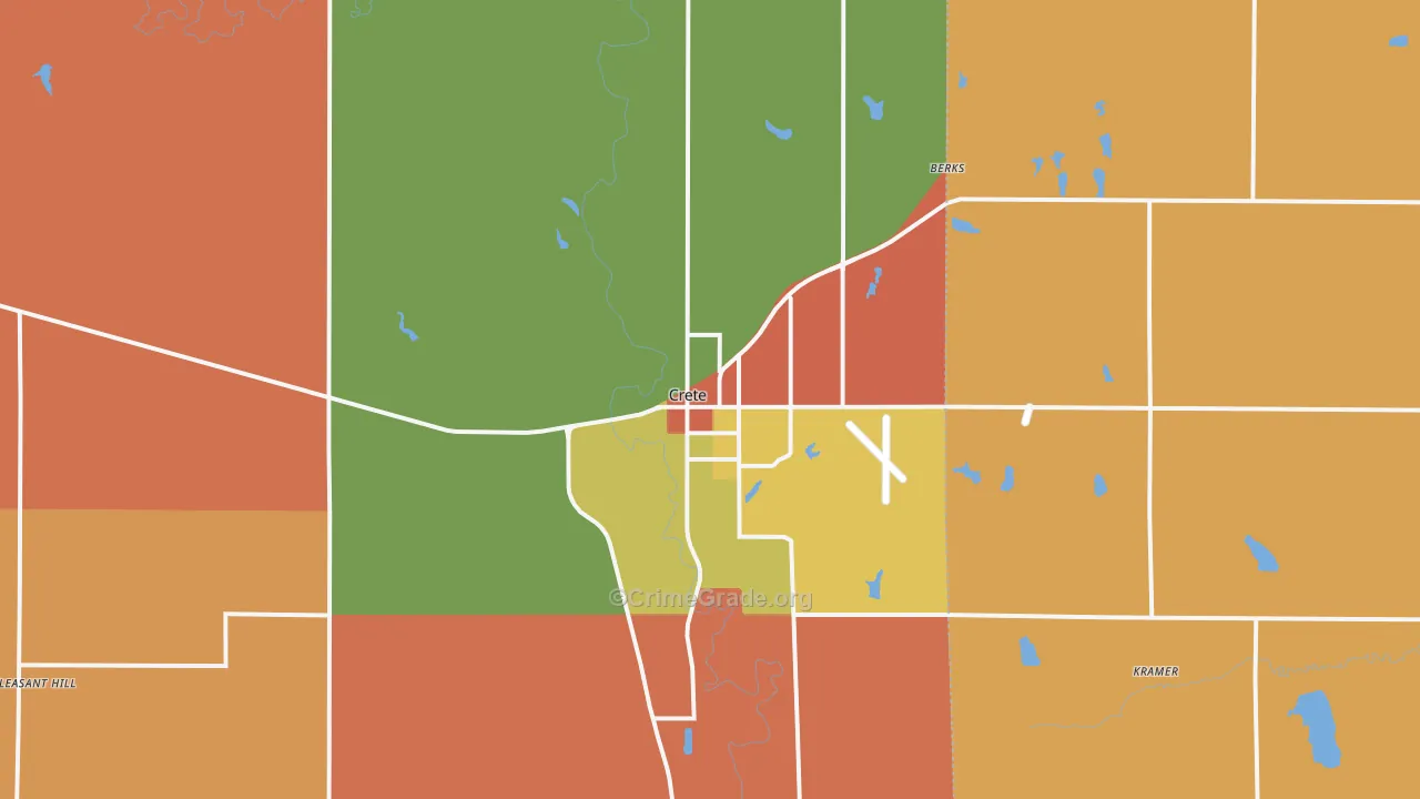 Crete, NE Map of Robbery Rates
