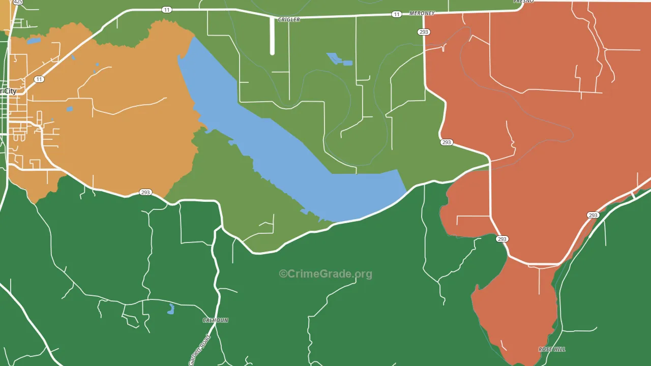 Crigler, AR Map of Robbery Rates