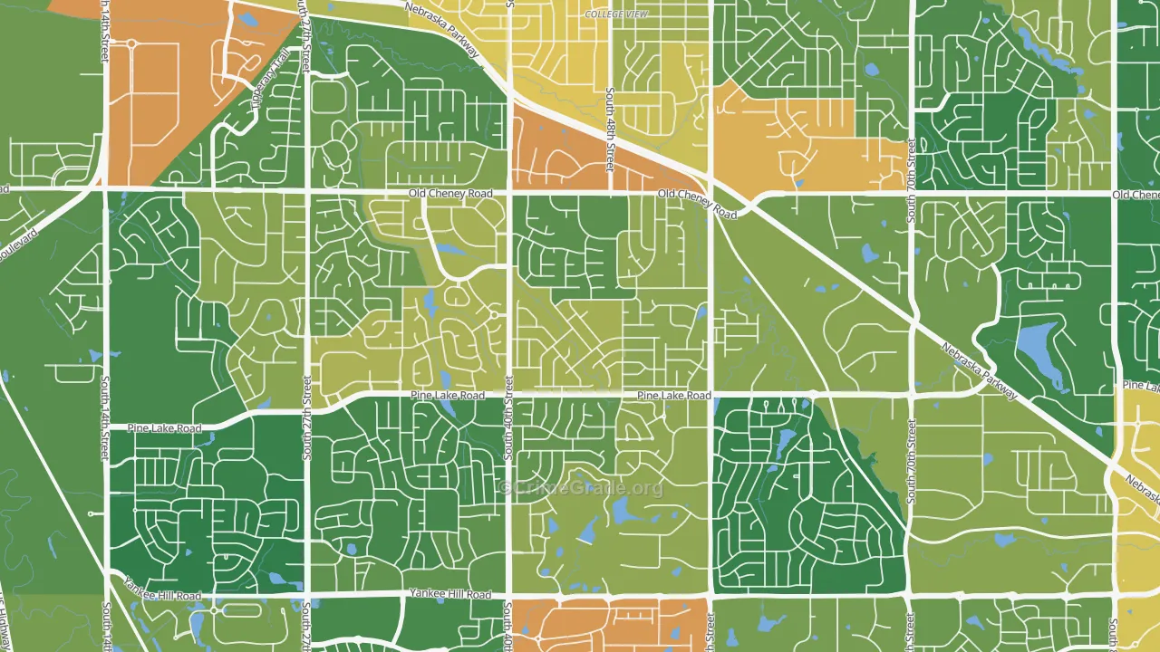 Cripple Creek, Lincoln, NE Map of Robbery Rates