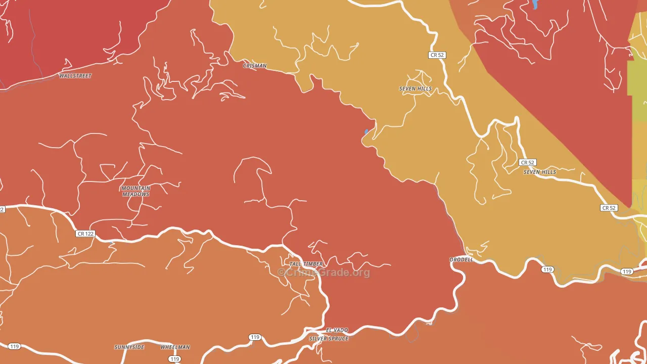 Crisman, CO Map of Robbery Rates