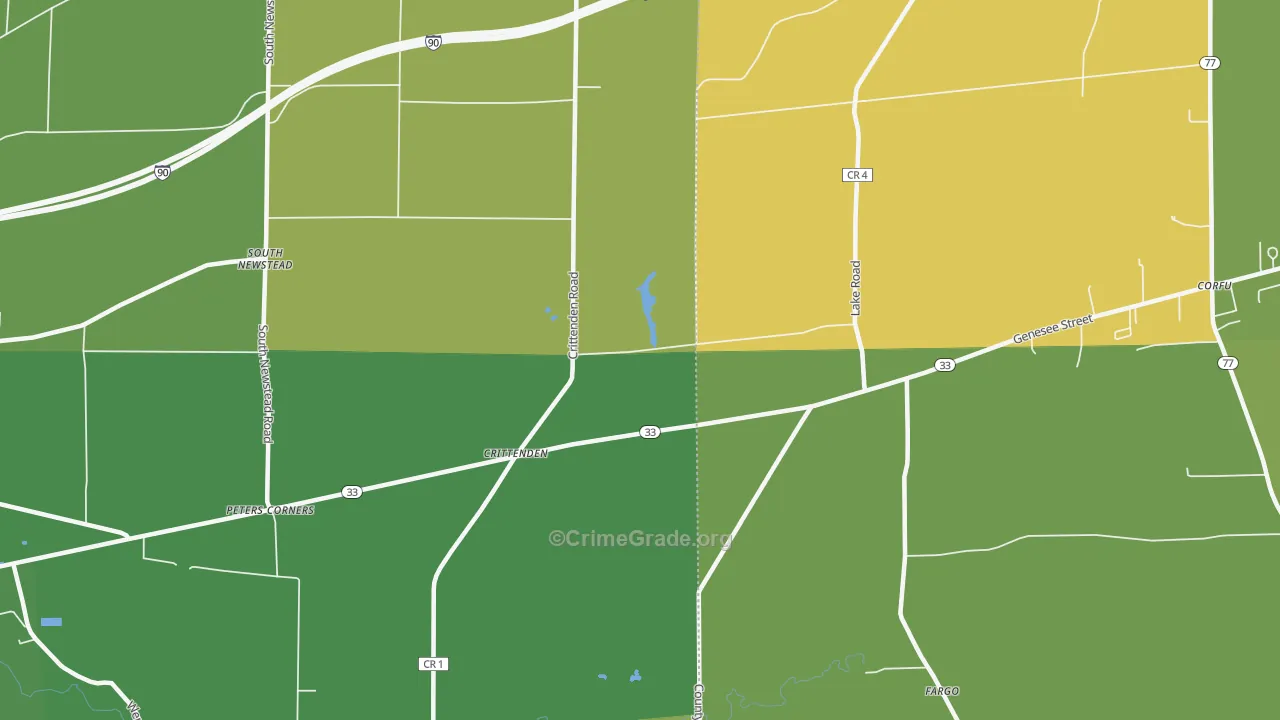 Crittenden, NY Map of Robbery Rates