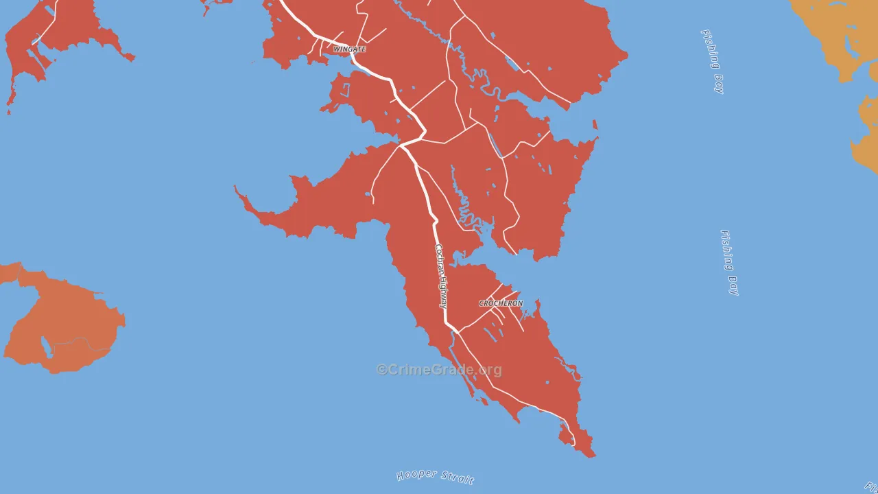 Crocheron, MD Map of Robbery Rates