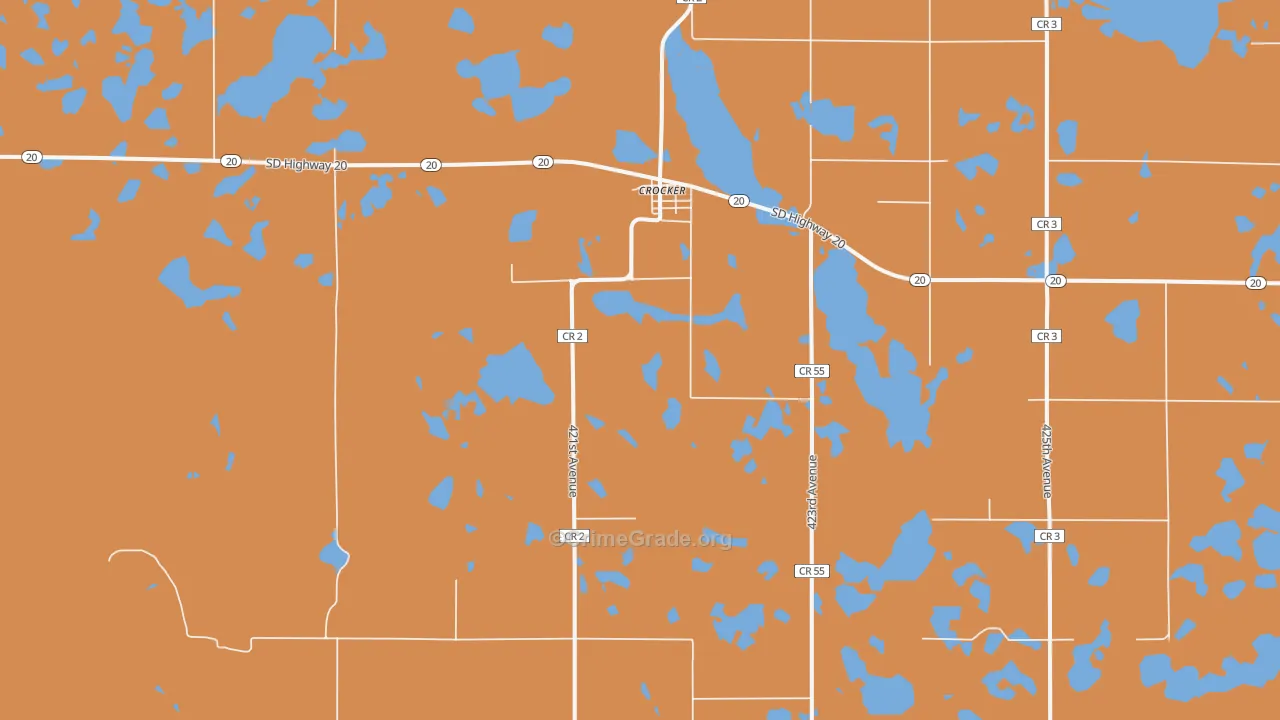 Crocker, SD Map of Robbery Rates
