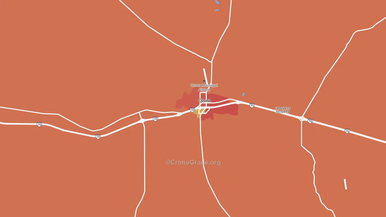 Crockett County, TX Map of Robbery Rates