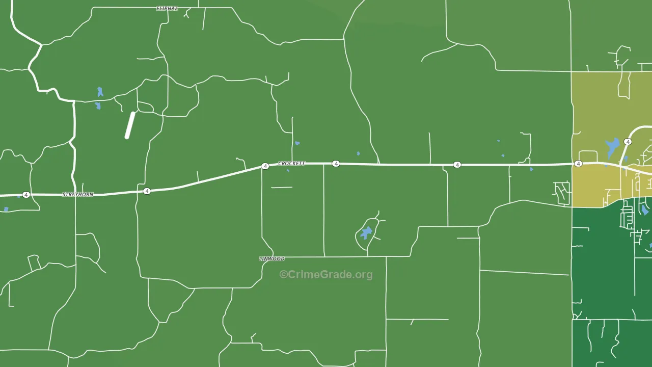 Crockett, MS Map of Robbery Rates