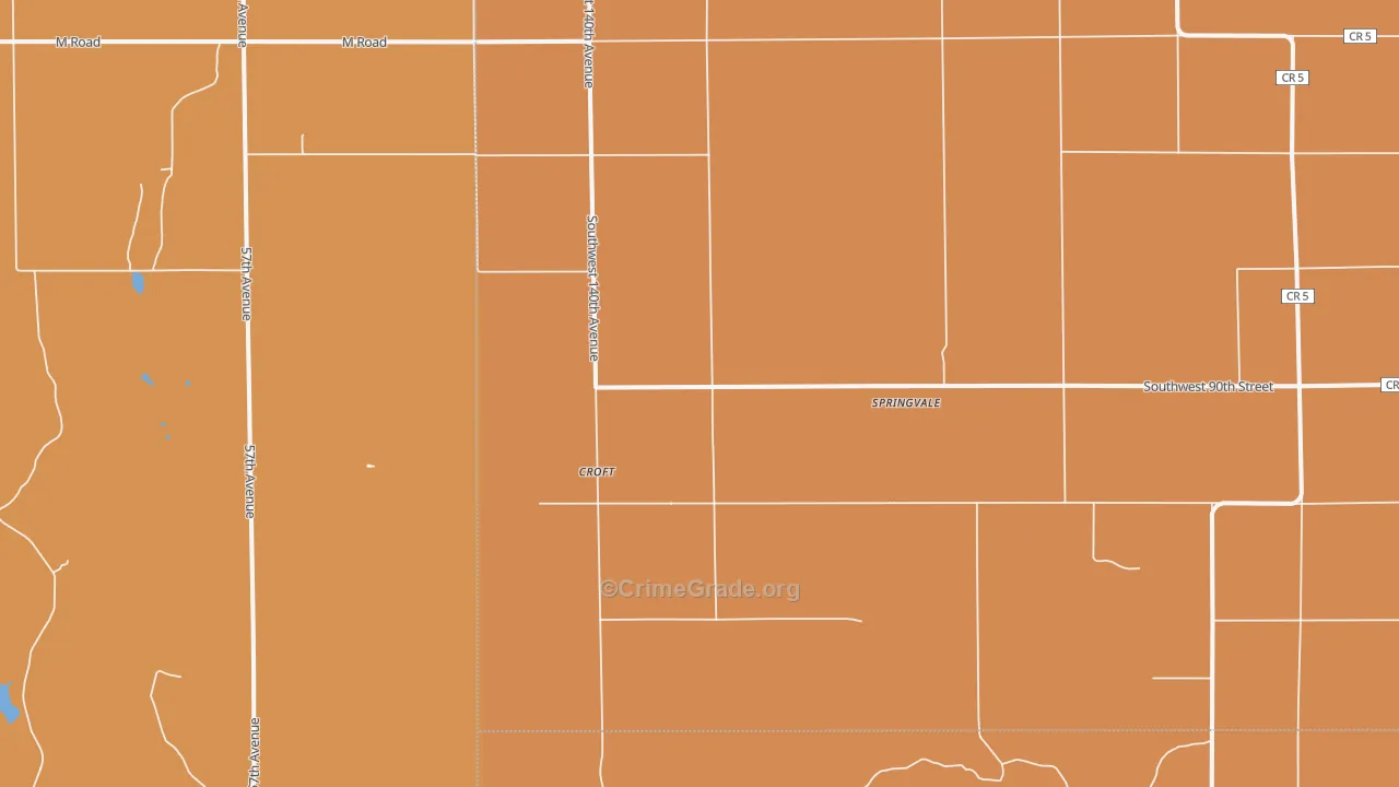 Croft, KS Map of Robbery Rates