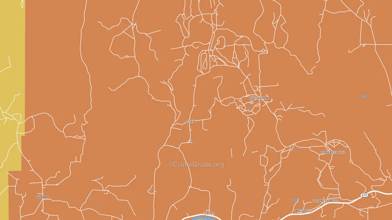 Croft, PA Map of Robbery Rates
