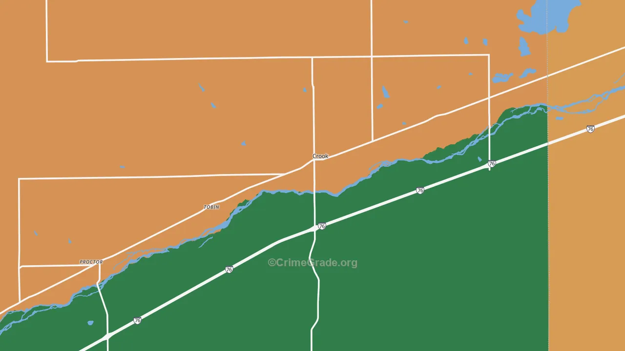 Crook, CO Map of Robbery Rates