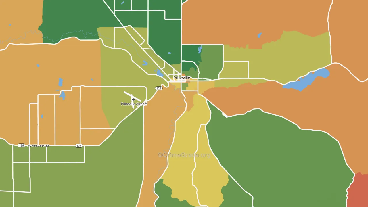 Crook County, OR Map of Robbery Rates
