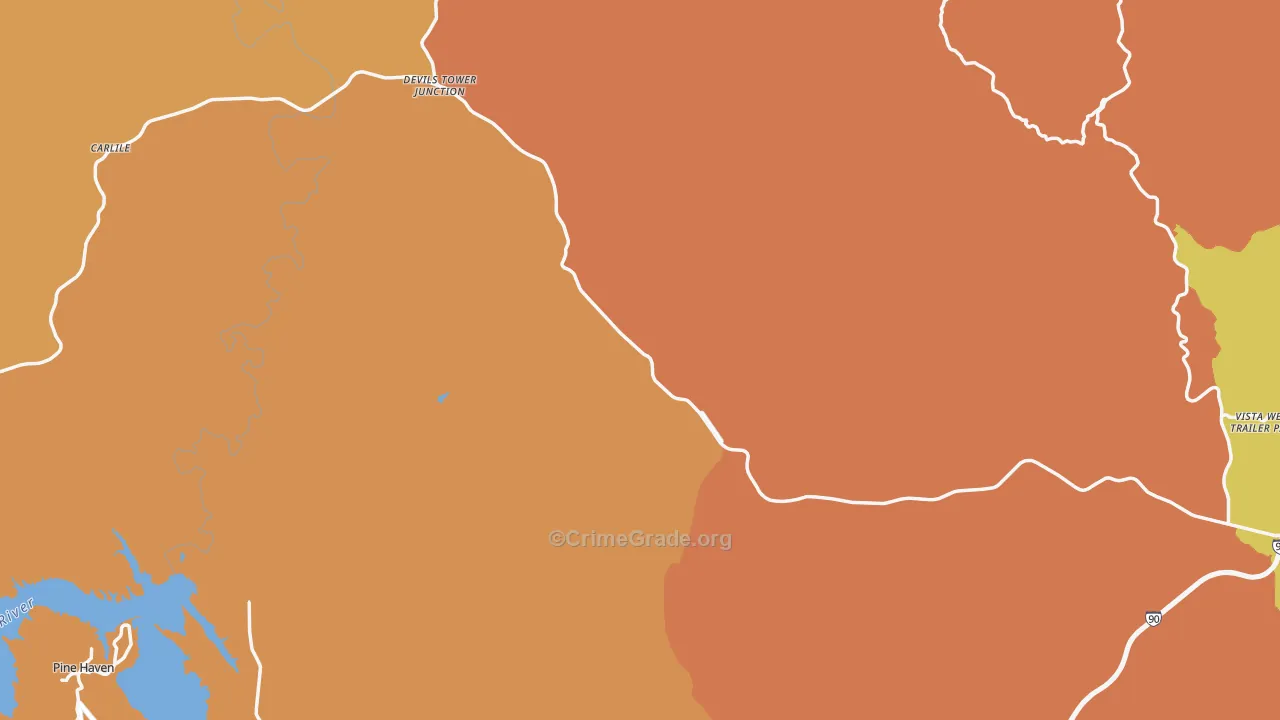 Crook County, WY Map of Robbery Rates