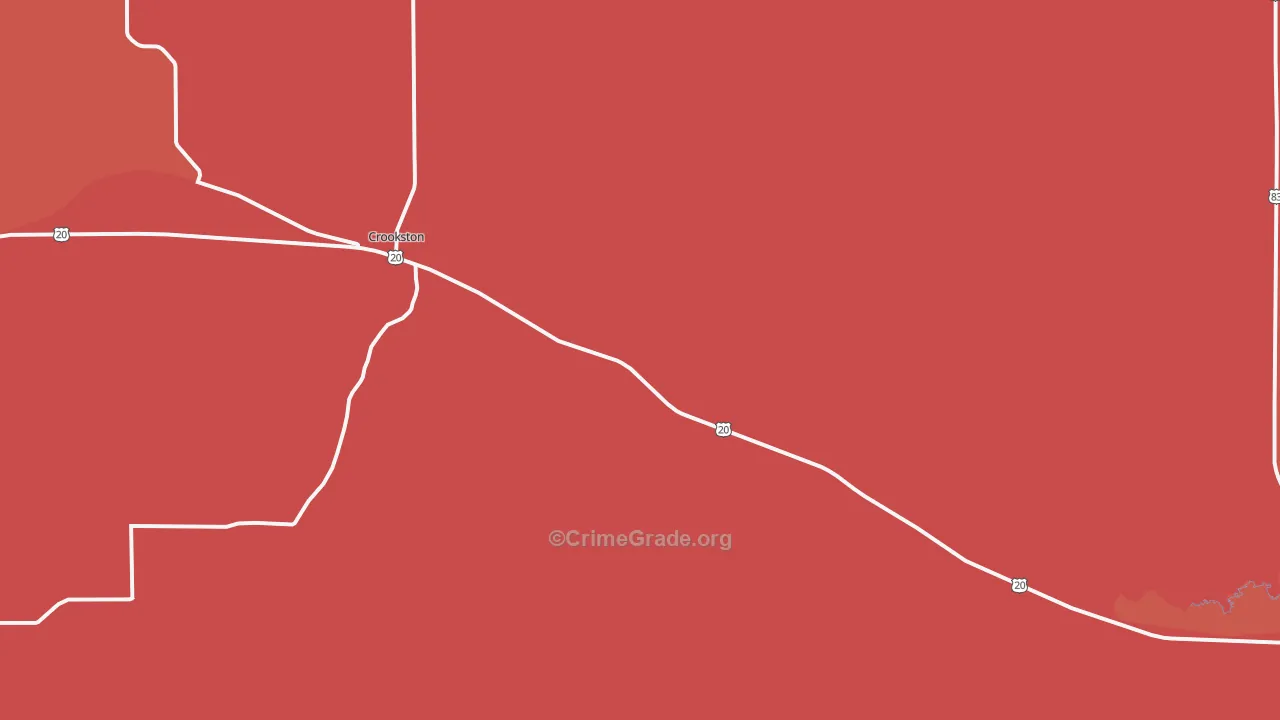 Crookston, NE Map of Robbery Rates