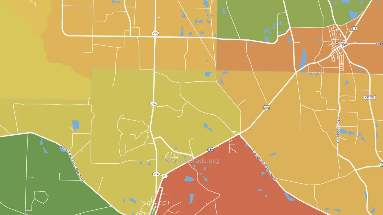 Crosland, GA Map of Robbery Rates