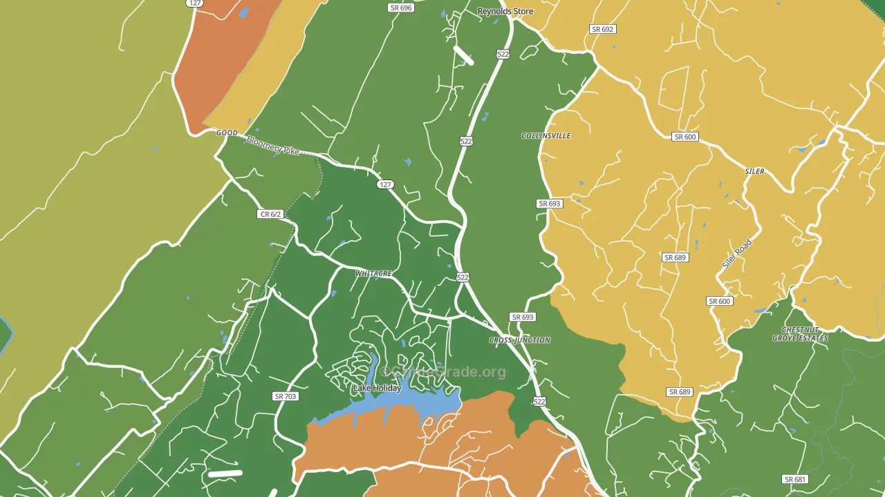 Cross Junction, VA Map of Robbery Rates