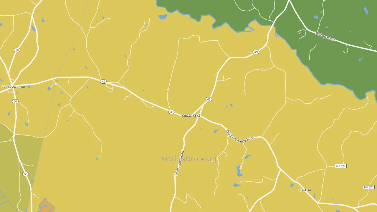 Cross Keys, SC Map of Robbery Rates