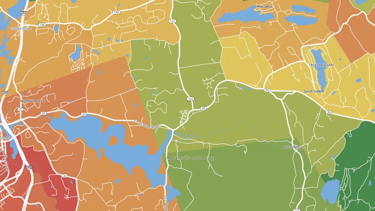 Cross River, NY Map of Robbery Rates