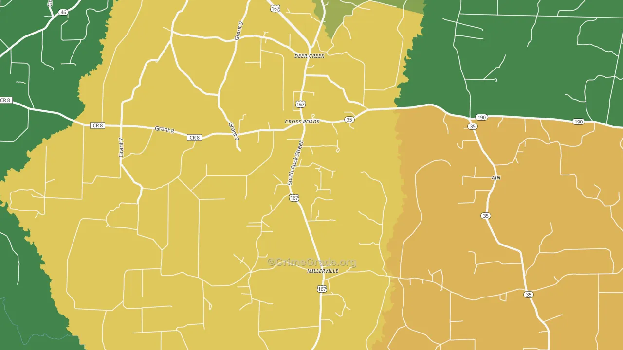 Cross Roads, AR Map of Robbery Rates