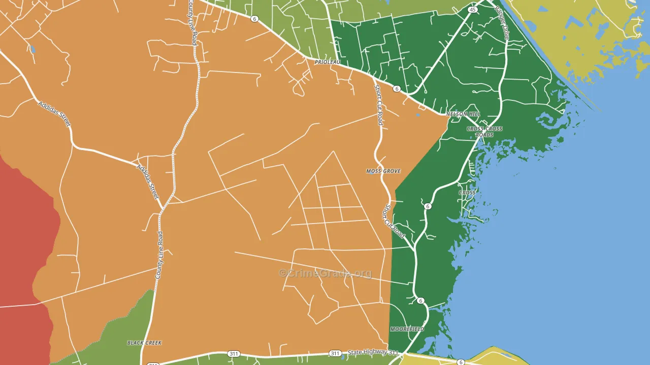 Cross, SC Map of Robbery Rates