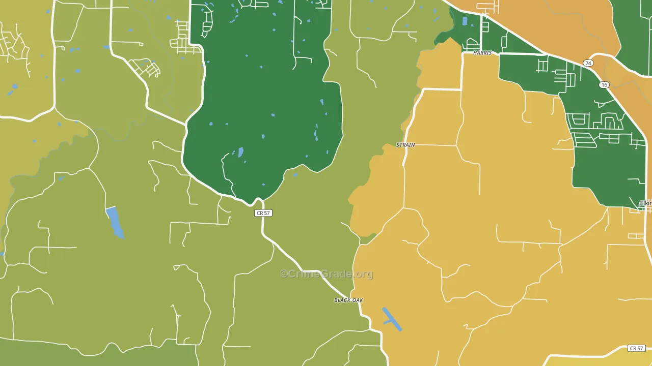 Crosses, AR Map of Robbery Rates