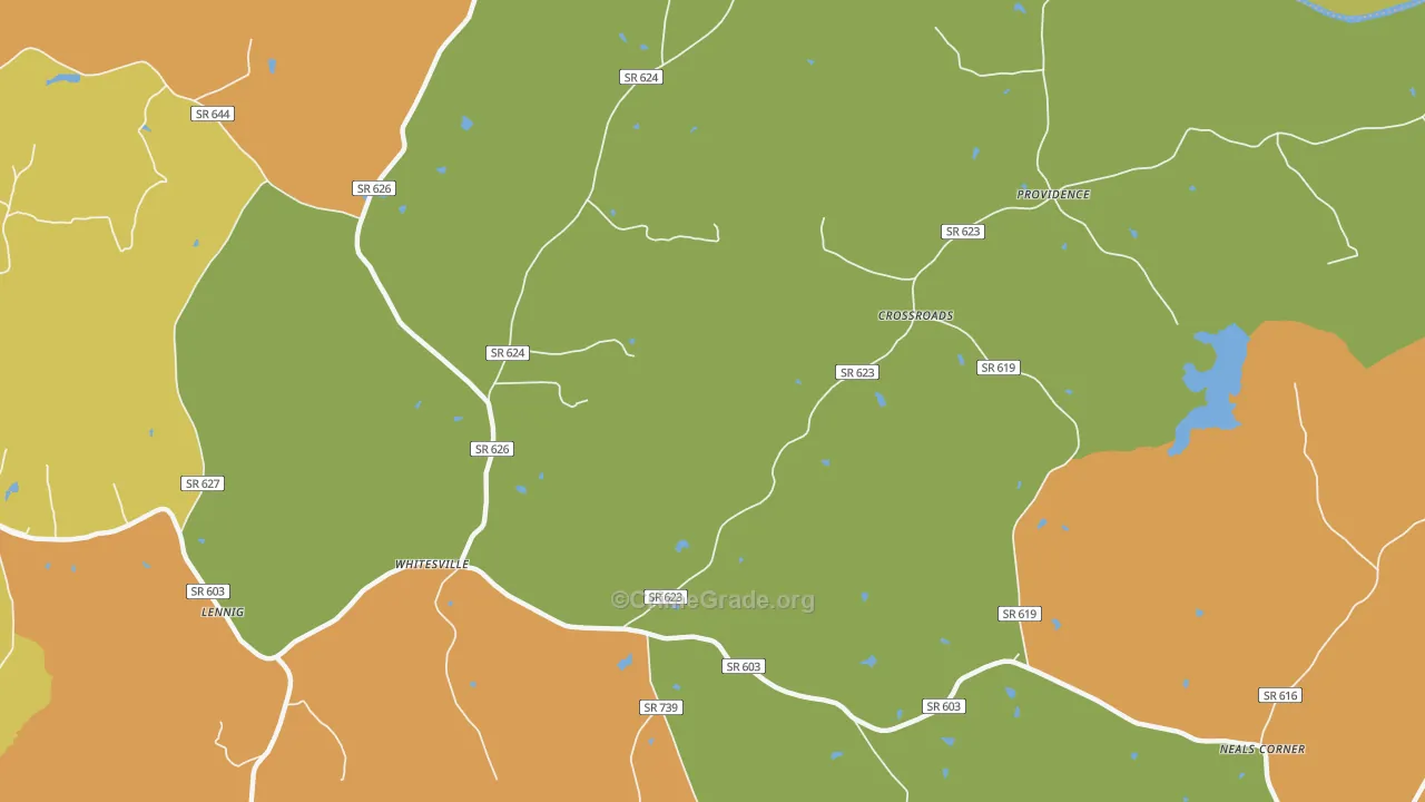 Crossroads, VA Map of Robbery Rates