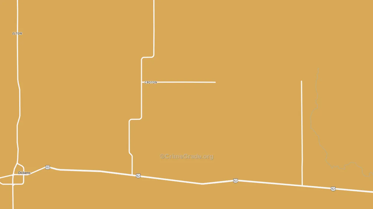 Croton, TX Map of Robbery Rates