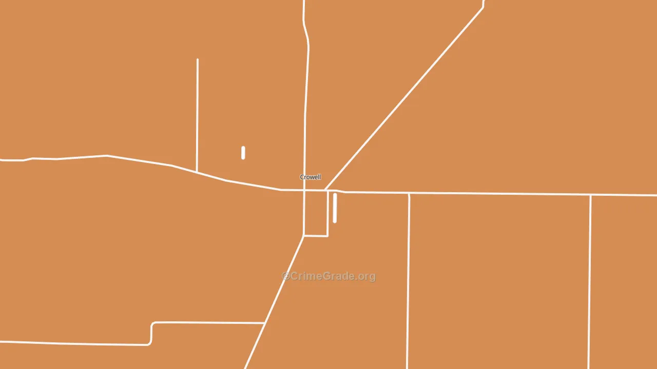 Crowell, TX Map of Robbery Rates