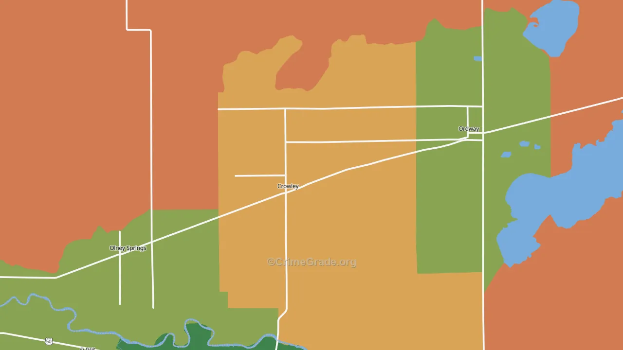 Crowley, CO Map of Robbery Rates