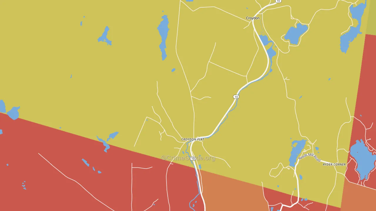 Croydon Flat, NH Map of Robbery Rates