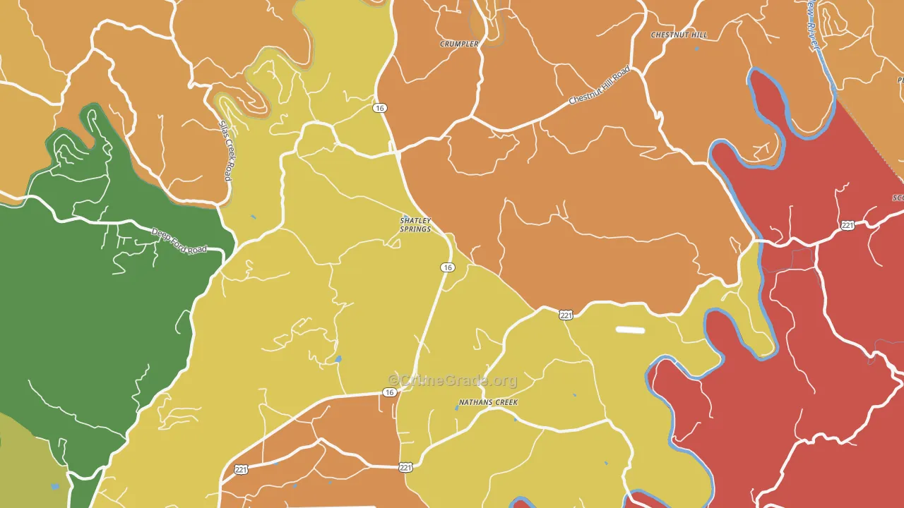 Crumpler, NC Map of Robbery Rates