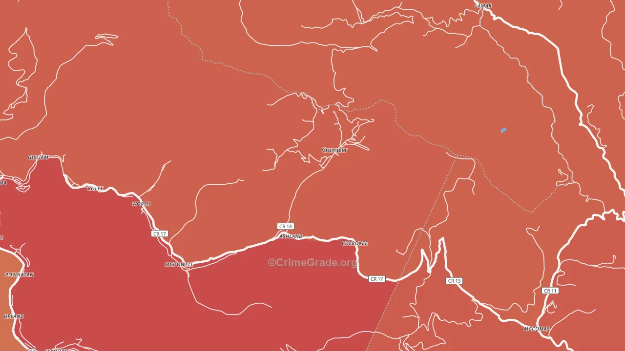 Crumpler, WV Map of Robbery Rates