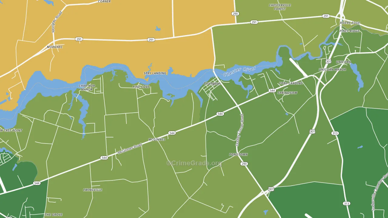 Crumpton, MD Map of Robbery Rates