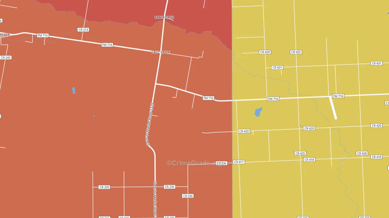 Cruz Calle, TX Map of Robbery Rates