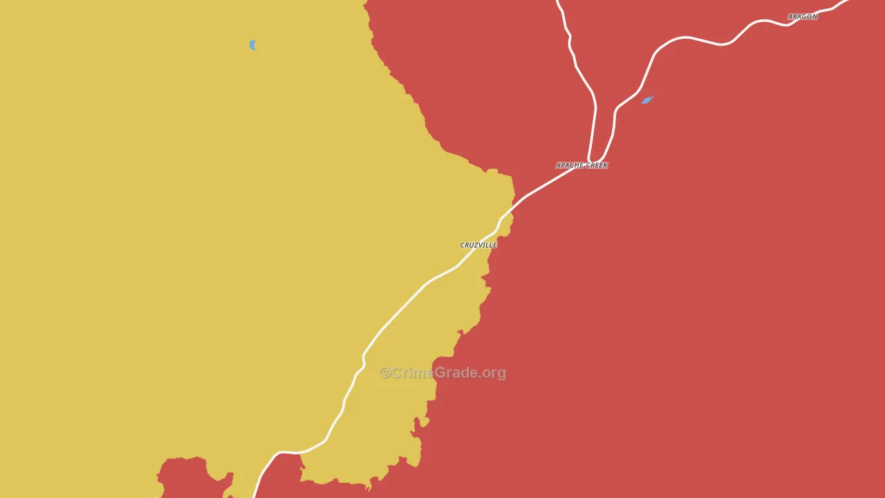 Cruzville, NM Map of Robbery Rates