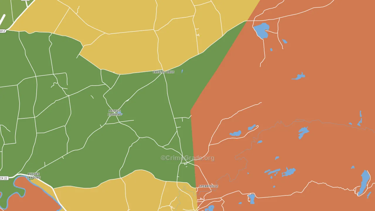 Crystal Dale, NY Map of Robbery Rates