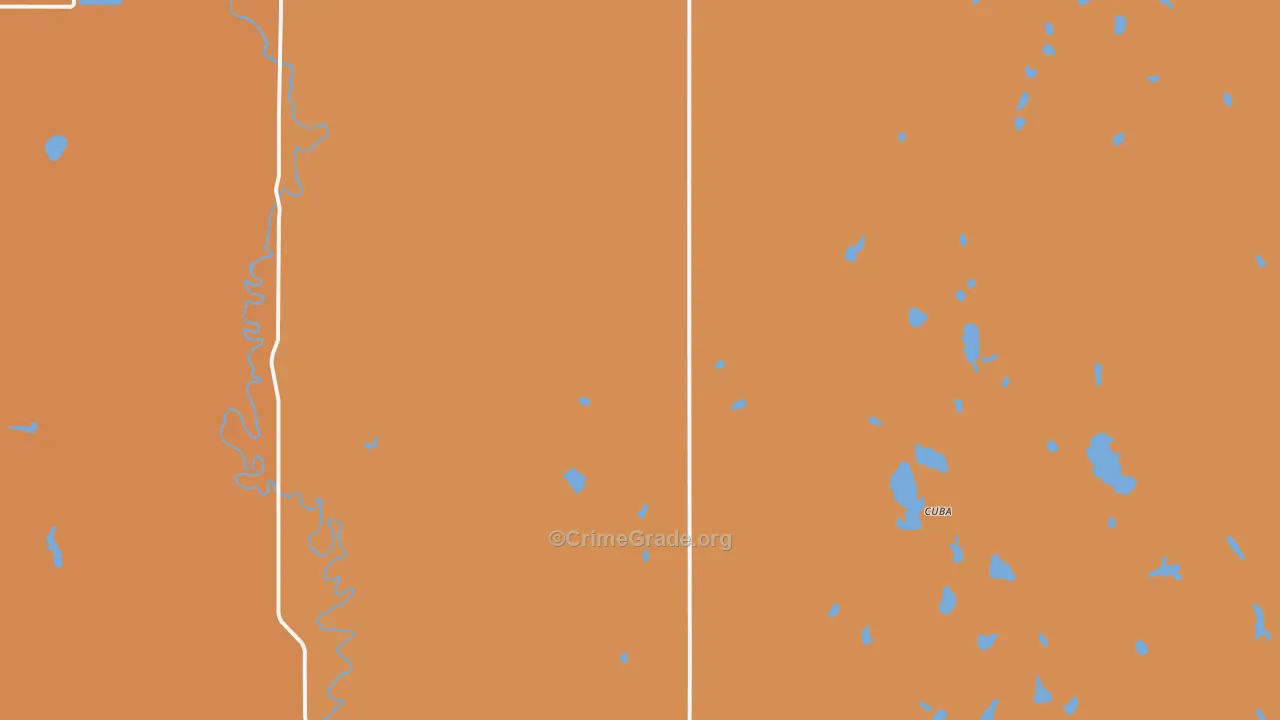 Cuba, ND Map of Robbery Rates