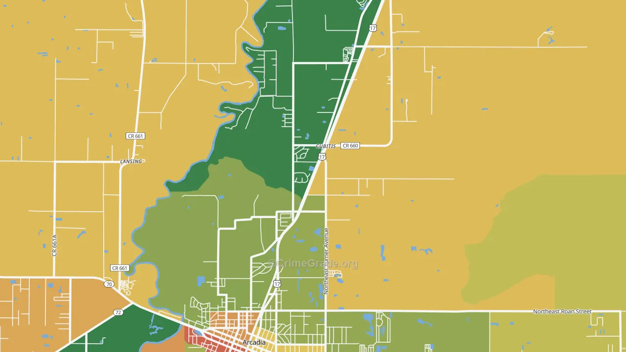 Cubitis, FL Map of Robbery Rates