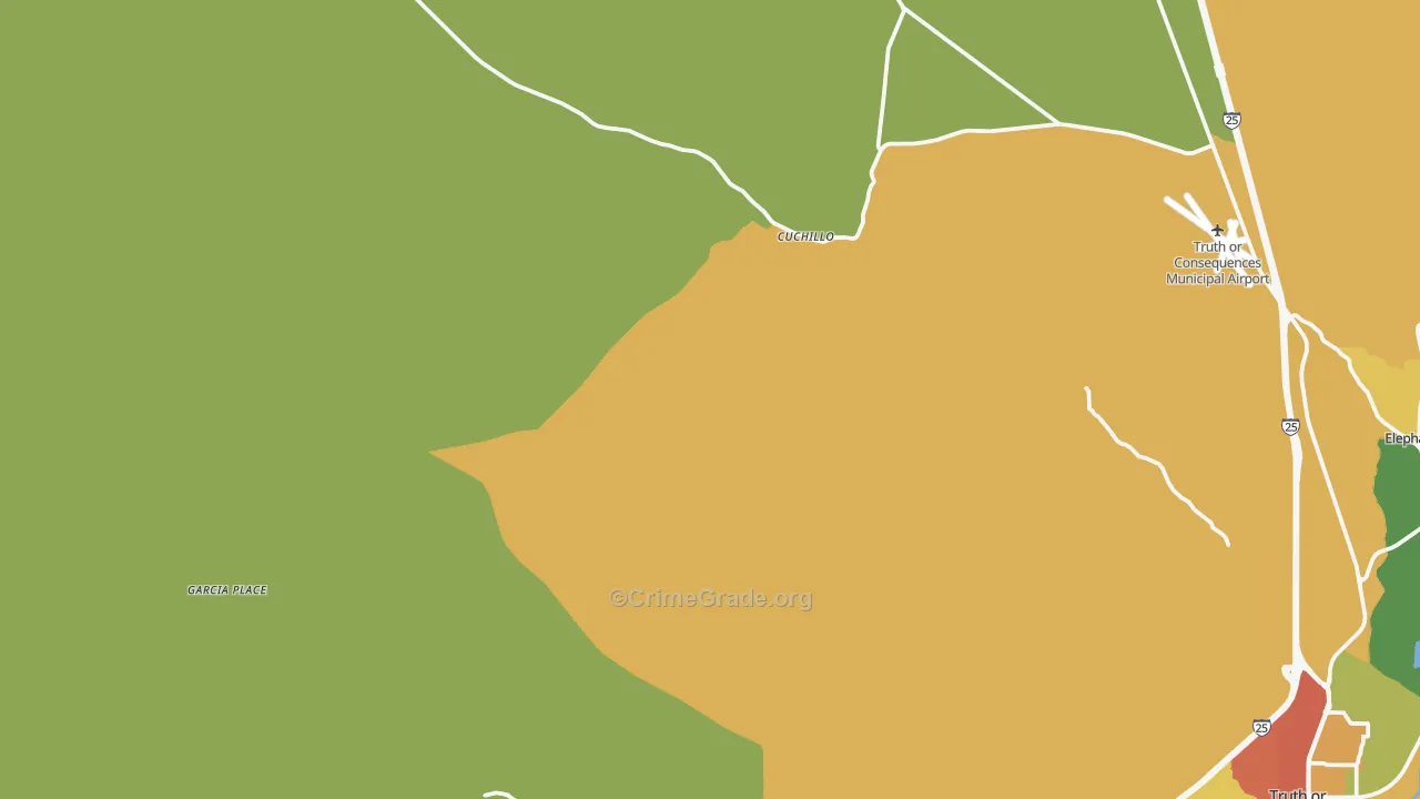 Cuchillo, NM Map of Robbery Rates