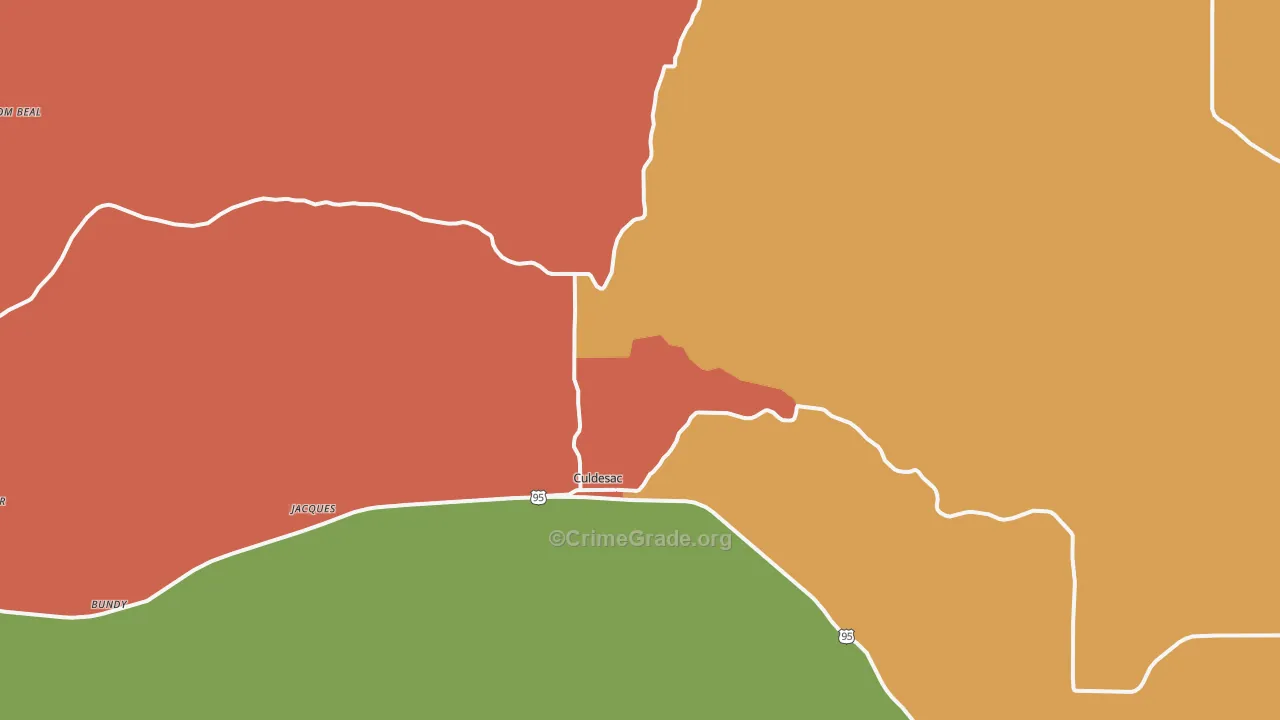 Culdesac, ID Map of Robbery Rates